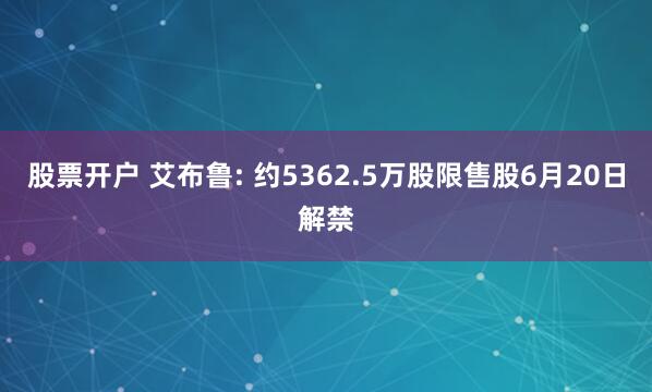 股票开户 艾布鲁: 约5362.5万股限售股6月20日解禁